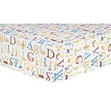 Trend Lab Dr。Seuss ABC Fittedベビーベッドシート、レッド/イエロー/グリーン