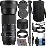 Digital Village Sigma 150-600mm 5-6.3 コンテンポラリー DG OS HSM レンズ Canon DSLRカメラ用 + 一脚アクションバンドル (14アイテム)