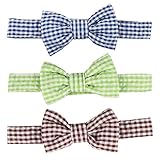 LaRibbons 赤ちゃん ベビー用 ボーイ ネクタイ 格子縞 蝶ネクタイ 3 パック, 出産祝いに最適だ