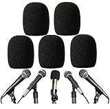 A58WS SM58 マイク ウィンドスクリーン フロントガラスカバー 交換用 Shure SM58 有線およびワイヤレスマイク用 ブラック 5個パック