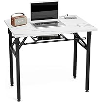 Amazon | FryLR 折りたたみデスク 大理石柄 組み立て不要 80*60