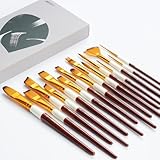 ARTIFY 絵筆セット アクリル絵 水彩 ガッシュ 油絵 水彩画筆 油絵用筆 筆セット 15本入り ブラン&ホワイト