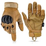 Glove Station The Combat Motorcycle Gloves - Tactical Gloves with Touchscreen for Outdoor Sports, BMX, Dirt Bike and Cycling - Combat Gloves for Airsoft, Paintball and Work - Tan, Small Size