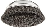 Weiler Vortex Pro Wire Cup Brush, Threaded Hole, Carbon Steel, Crimped Wire, 6" Diameter, 0.02" Wire