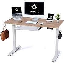 Amazon.co.jp: EastForce 昇降デスク 電動 幅120×奥行60 引出し付き