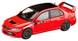 HJ64 1/64 三菱ランサーエボリューション 9 MR GSR JDMカスタム エンジンディスプレイモデル付 レッドソリッド 完成品