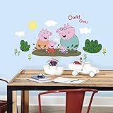 RoomMates RMK3186GM Peppa the Pig Family Muddy Puddles Peel and Stick Giant Wall Decals [並行輸入品]