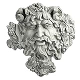デザイントスカーノBacchus神のワイングリーンマン壁Sculpture inアンティークストーン L グレイ OS6120l 1
