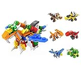 iBrick 6 IN 1 恐竜モンスター ブロック/変形ロボット（変形戦闘機）ＤIY 積み木型 立体パズル 知育玩具 お祝いプレゼント子供おもちゃ