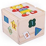 Ajusen 知育玩具 木のおもちゃ 積み木 カラー認識 子供