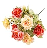 手作りのバラシミュレーションの花人工花、オレンジレッド