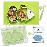 Cool Panda Fun Silicone Feeding Placemat for Babies Portable & Reusable Travel Bag Spoon and Healthy