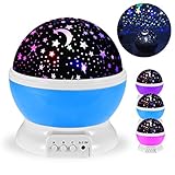 [Dokpav]お部屋をロマンティックルームになる! スタープロジェクター LEDライト 360°回転灯星空投影 USB 電池 兼用 (ブルー)