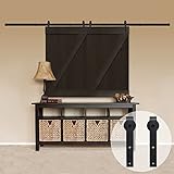 HomeDeco Hardware 吊り両引き戸 パーツ キャビネット スライド トラック 5 FT (1.50メートル） ダブルドア