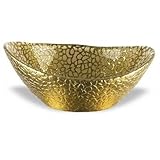 Badash Crystal D3526G GOLD SNAKESKIN OVAL BWL L6.5XW5.5 in.