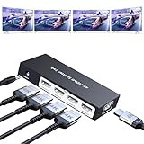【4K/1080P同時出力対応】4画面同時出力「JCHICI」 HDMI分配器 4K@60Hz HDR&3Dビデオ対応 HDMI2.0 スプリッター 4Kと1080Pの同時出力に対応 EDID機能搭載 PC マルチディスプレイ PS5/PS4/Switch動作確認済み HDTV Xbox Windows Mac 対応 HDCP2.3、USB電源ケーブルと日本語説明書付属 (スケーリング機能付き)