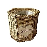 VANCORE 花かご 植物容器 フラワーボックス 収納バスケット 花 観葉植物入れ 藤編み 六角形編みカゴサイズ小さい