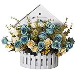 ホームデコレーション人工偽の結婚式のシルクの花ブッシュバスケット、B