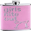 Visol VF2068 Girls Nite Out Pink Leatherette 6 oz. Hip Flask