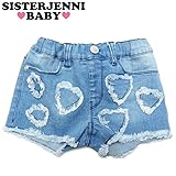 (ジェニィベビー)JENNI BABY STデニム ダメージハート加工 ショートパンツ 100 ネイビー(052)