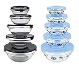 10個ガラスLunch Bowls – ガラス食品ストレージコンテナセットwith Lids – 2パック