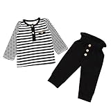 (プタス)Putars ベビー服 子供服 上下セット Tシャツ 男の子 長袖 ストライプ柄 可愛い 秋 冬 スポーツ 運動会 旅行 記念日 プレゼント 6-24ヶ月