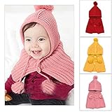 【Yusongirl】子供 用 ニット帽子と色ランダム防寒グローブ2点 セット品 うさぎちゃん風 ニット帽 ベビー キッズ 赤ちゃん かわいい ＆色ランダム防寒グローブ あたたかい手袋セット (ピンク