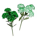 聖パトリックの日ケリーグリーンandホワイトシルクカーネーション花Bushes 13 "
