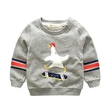 子供服 春秋 長袖 Tシャツ トレーナー 丸い襟 キッズ ベビー 子供 男の子 女の子 綿 おしゃれ カジュアル ファッション 可愛い 動物柄 鶏 4色