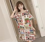 マタニティウェア 服 プリント ワンピース ゆったり シフォン カジュアル ワンピース 妊婦服 産前 産後 レディース マタニティワンピース L 写真色