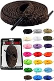 [KutsuGoods] クツグッズ スニーカーヘッズ専用 シューレース 靴紐 100cm 120cm 140cm 160cm 平紐 靴ひも shoelaces (140cm, ダークブラウン)