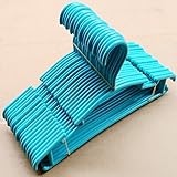 Enjoygojp ベビーハンガー 物干しハンガー 子供用ハンガー かわいい 滑らない ブルー、ピンク、ホワイト可選 10本セット (ブルー)