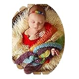 Evelin LEEレインボー新生児ベビー写真ストレッチラップ、DIY幼児写真、赤ちゃん写真プロップ毛布