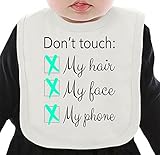 Don't Touch My Hair Face Phone Slogan ネクタイを有する有機ビブ Medium