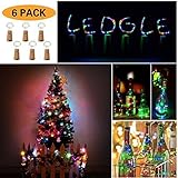Ledgle ボトルライト コルク型、15個LED 29.5inch銅線　結婚式/披露宴/パーティー　6個セット（3枚LR41ボタン電池入り） (赤、緑、青)