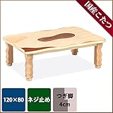 こたつ 長方形 ひょうたん島 120サイズ 国産 日本製 継ぎ足 モダン ネジ止め 炬燵 サクラ 象嵌入り