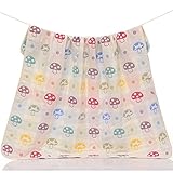 Amorus　タオルケット　ガーゼケット　ベビー布団　 ベビーケット　 湯上りタオル　ひざ掛け　ふわふわ　子供バスタオル　キッズ用ブランケット　毛布　通気性が良い　110*115CM (キノコ柄)