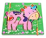 両面木製キッズのおもちゃの迷路パズル教育迷路ゲームルード、牛