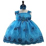 ベビードレス ベビークラリス 結婚式 子供 ドレス パーティー フラワーガール お宮参り セレモニー フォーマル [リトルプリンセス] Little Princess ターコイズブルー 90cm