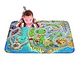 Kids Ultra Soft Play Mat for Children Learnigカーペットラグ – City、District、動物園、プリンセス、ファーム、Sea Side Designs