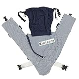 Minizone 新生児 ベビースリング 抱っこひも X型 おんぶ紐 ベビーキャリア サイズ 調節可能 収納ポーチ 日本語説明書付き (三代目ブルー)