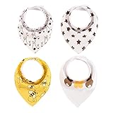 ベビー ビブ エプロン 三角 よだれかけ4枚セット (I)