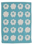 David Fussenegger: Baby blanket Finn, blue, sheep, 65cmx90cm by David Fussenegger