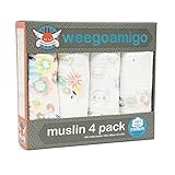 ウィーゴアミーゴ weegoamigo おくるみ ガーゼ 4枚 箱入り4 Pack Muslin Bunny Floral バニーフローラル