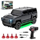 ラジコンカー こども向け オフロード ジープ デスクトップミニドリフト RCカー 1:64スケール おもちゃ小型 USB充電式 LED搭載 操作簡単 玩具 子供 車 の オモチャ 贈り物 (E86ブラック)