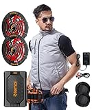 [elemai] 2024年モデル チタンファン付きベスト 大容量25000mAh 22V超高出力 ファンバッテリーセット 空冷調節作業服 