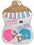 apinata4uピンクまたはブルーFootballテーマベビーボトルGender Reveal Pinata