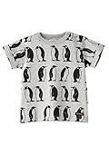 CLOUDY,FINE LATER (クラウディファインレター) ベビー ペンギン Tシャツ 赤ちゃん 男の子 女の子 半袖 親子ペア可 70㎝ 杢グレー