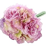Soledi 造花　牡丹 ボタン　花嫁花束 ブーケ　1束7個花アジサイ　結婚式 パーティー用　飾り インテリア　DIY　アレンジ (パープル)
