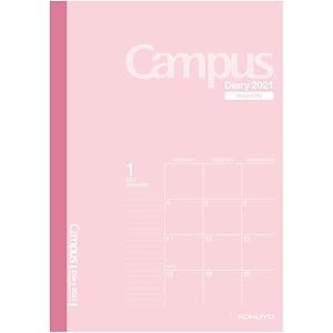 コクヨ キャンパスダイアリー 手帳 2021年 A5 マンスリー ピンク ニ-CMP-A5-21 2021年 12月始まり
